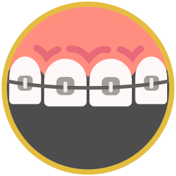 Zähne mit fester Zahnspange Icon
