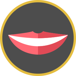 Mund mit geraden Zähnen Icon